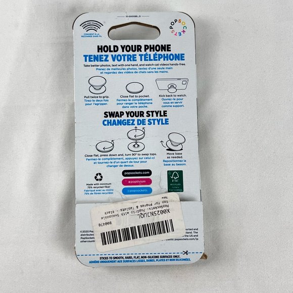 PopSockets PopGrip with Swappable Top for Phones and Tablets - Black - Picture 2 of 5